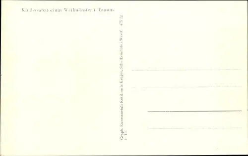 Ak Weilmünster im Taunus Hessen, Kurheim Haus Berlin, Kindersanatorium