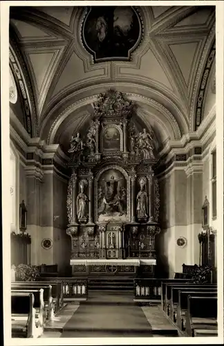 Ak Vachendorf in Oberbayern, Kath. Pfarrkirche, Hochaltar