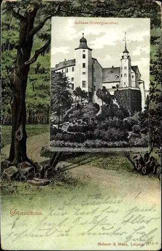 Passepartout Ak Glauchau in Sachsen, Schloss Hinterglauchau