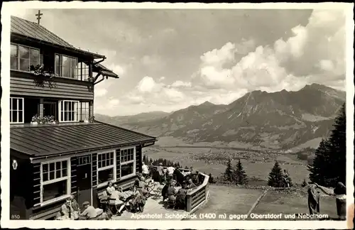 Ak Oberstdorf im Oberallgäu, Alpenhotel Schönblick, Nebelhorn