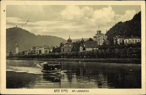 Ak Bad Ems an der Lahn, Lahnufer