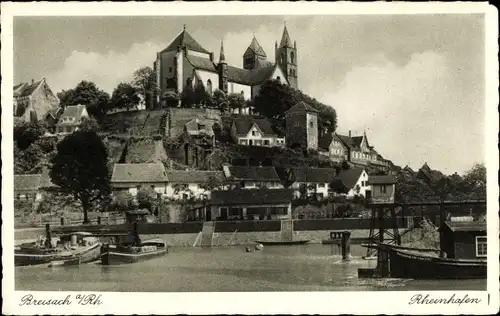 Ak Breisach am Oberrhein, Rheinhafen