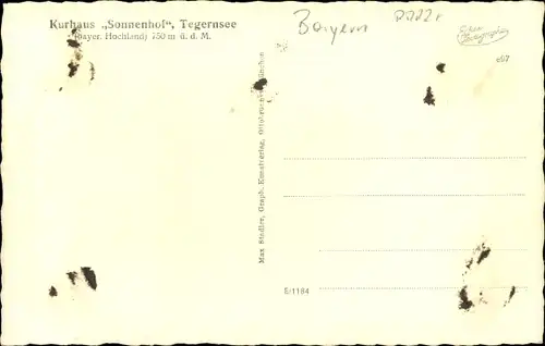 Ak Tegernsee in Oberbayern, Kurhaus Sonnenhof
