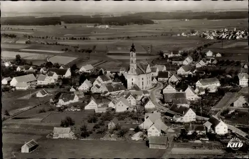 Ak Steinhausen Bad Schussenried in Oberschwaben, Fliegeraufnahme, Wallfahrtskirche