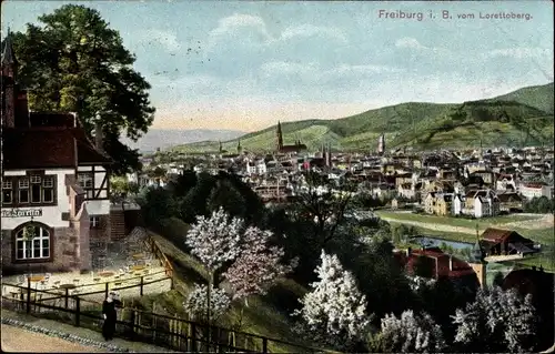 Ak Freiburg im Breisgau Baden Württemberg, Blick vom Lorettoberg, Panorama
