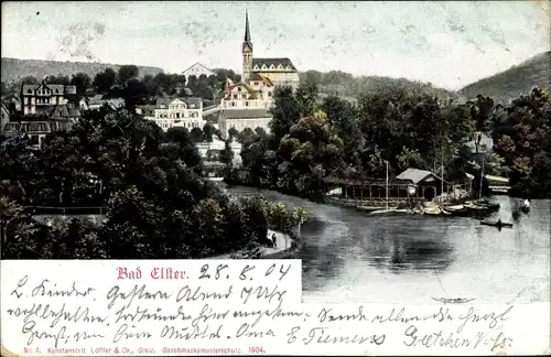 Ak Bad Elster im Vogtland, Teilansicht, Kirche