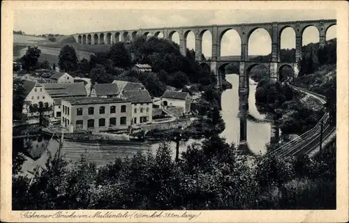 Ak Göhren Wechselburg Landkreis Mittelsachsen, Göhrener Brücke im Muldental