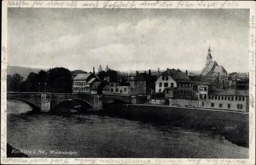 Ak Rochlitz an der Mulde, Muldenbrücke