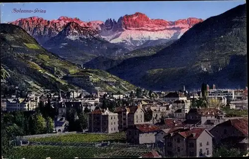 Ak Gries Bozen Bolzano Südtirol, Blick auf den Ort