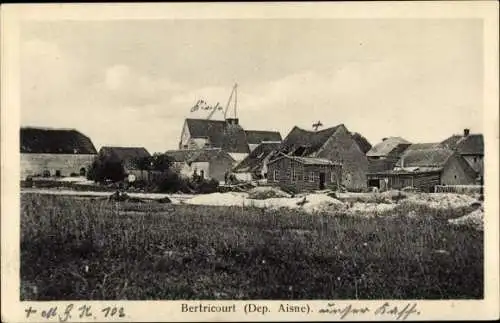 Ak Bertricourt Aisne, Blick auf den Ort