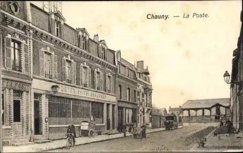 Ak Chauny Aisne, La Poste