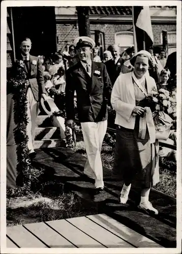 Ak Muiden Nordholland Niederlande, Bernhard zur Lippe Biesterfeld, Juliana der Niederlande, 1937