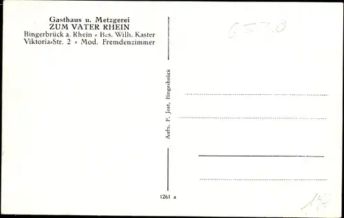 Ak Bingerbrück Bingen am Rhein, Gasthaus zum Vater Rhein, Niederwalddenkmal, Burg Rheinstein