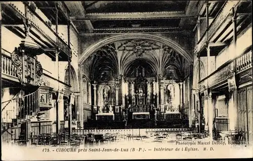 Ak Ciboure Pyrénées-Atlantiques, Interieur de l'Eglise