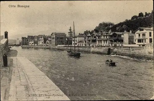 Ak Ciboure Pyrénées-Atlantiques, L'Entree de la Nivelle