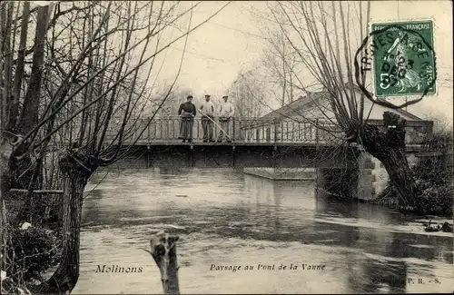 Ak Molinons Yonne, Paysage au Pont de la Vanne