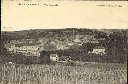 Ak L´Isle sur Serein Yonne, Vue Generale