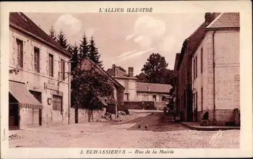 Ak Échassières Allier, Rue de la Mairie