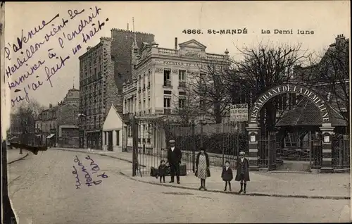 Ak Saint Mandé Val de Marne, Restaurant de La Demi lune, Pavillon