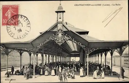 Ak Chateauneuf sur Loire Loiret, La Halle