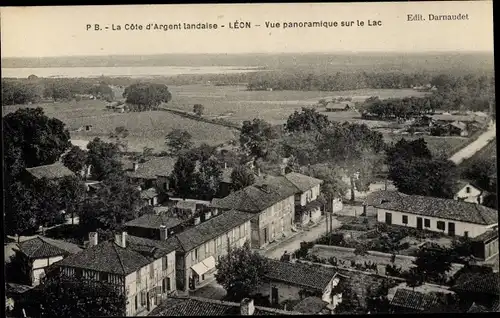 Ak Léon Landes, Vue panoramique sur le Lac