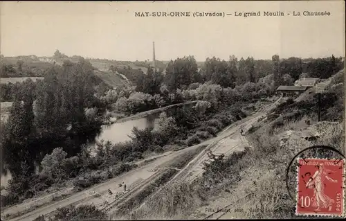 Ak May sur Orne Calvados, Le grand Moulin, La Chaussee