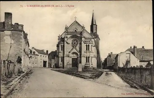 Ak Saint Martin du Bois Maine et Loire, L'Eglise
