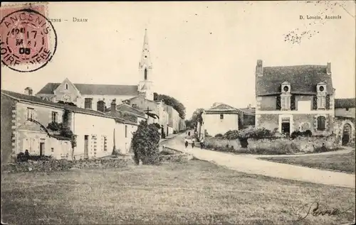 Ak Ancenis Loire-Atlantique, Drain, Ortspartie, Kirche