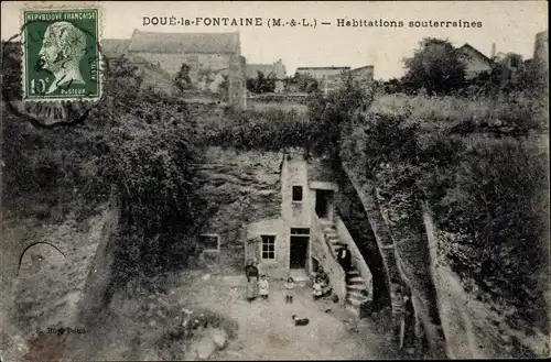 Ak Doué la Fontaine Maine et Loire, Habitations souterraines