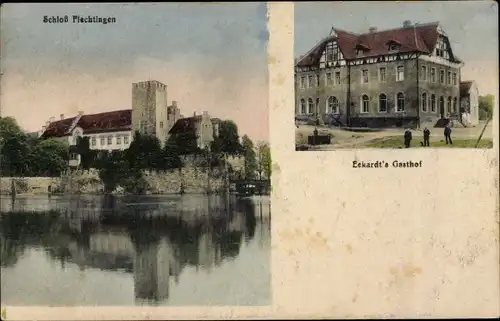 Ak Flechtingen Sachsen Anhalt, Schloss, Eckardt's Gasthof