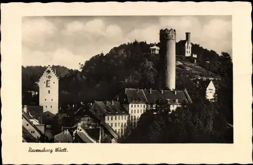 Ak Ravensburg in Oberschwaben, Teilansicht, Turm