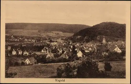 Ak Nagold im Schwarzwald, Totalansicht der Ortschaft