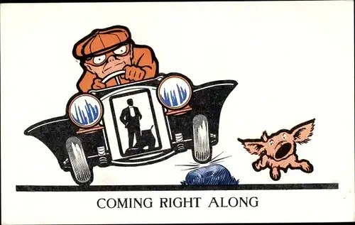 Ak Coming right along, Walk Over Shoes, Reklame, Automobil