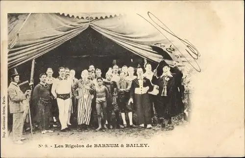Ak Les Rigolos de Barnum et Bailey, Zirkusartisten, Clowns