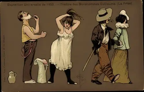 Künstler Litho Guillaume, Albert, Paris, Expo 1900, Théâtre des Bonshommes Guillaume, La Frise
