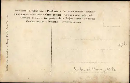 Jugendstil Ak Karlsruhe in Baden, Villa, Melanchthonplatz, Erbauer Prof. Billing
