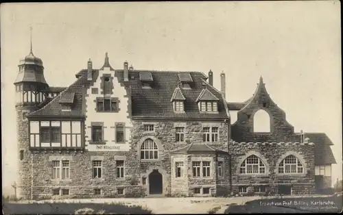 Jugendstil Ak Karlsruhe in Baden, Hotel, Erbauer Prof. Billing