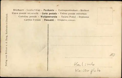 Jugendstil Ak Karlsruhe in Baden, Kaiserplatz, Gebäude, Erbauer Prof. Billing