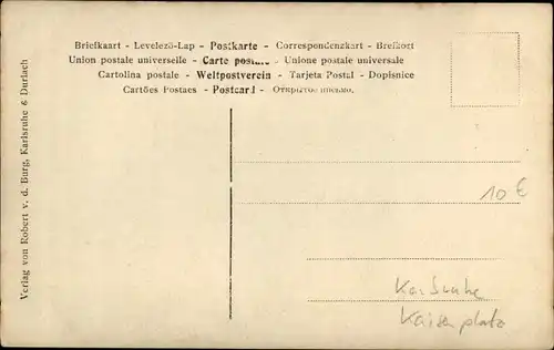 Jugendstil Ak Karlsruhe in Baden Württemberg, Gebäude, Erbauer Prof. Billing