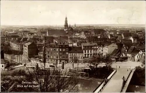 Ak Zwickau in Sachsen, Blick auf die Stadt