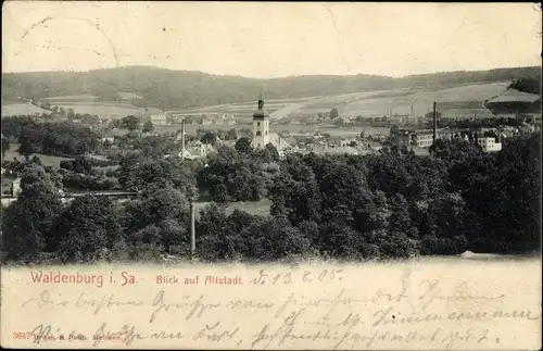 Ak Waldenburg in Sachsen, Blick auf Altstadt