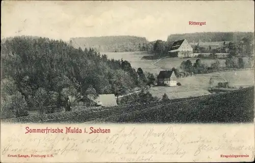 Ak Mulda im Erzgebirge, Blick zum Ritergut