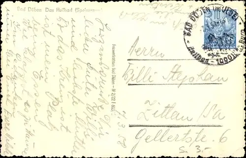 Ak Bad Düben an der Mulde, Speiseraum, Heilbad