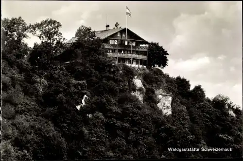 Ak Trechtingshausen am Rhein, Waldgaststätte Schweizerhaus