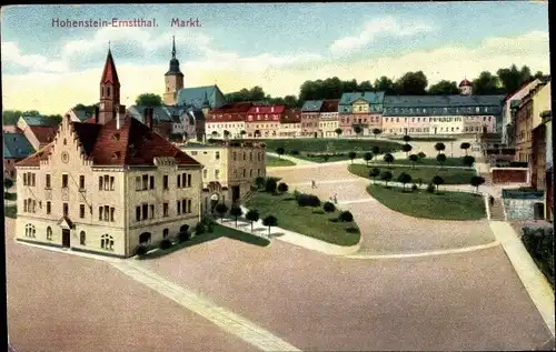 Ak Hohenstein Ernstthal in Sachsen, Markt