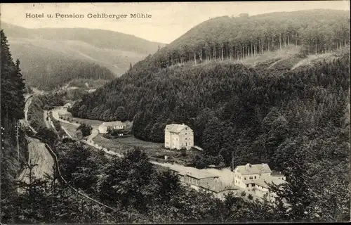 Ak Gehlberg Thüringer Wald, Blick auf die Gehlberger Mühle, Umgebung