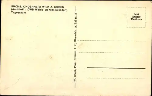 Ak Wiek auf der Insel Rügen, Tagesraum vom sächsischen Kinderheim