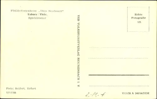 Ak Tabarz Thür. Wald, FDGB Erholungsheim Theo Neubauer, Spielzimmer