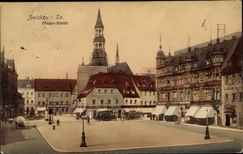 Ak Zwickau in Sachsen, Hauptmarkt