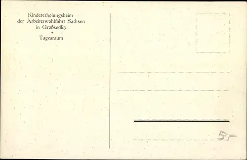 Ak Großsedlitz Heidenau Sachsen, Kindererholungsheim, Der Tagesraum